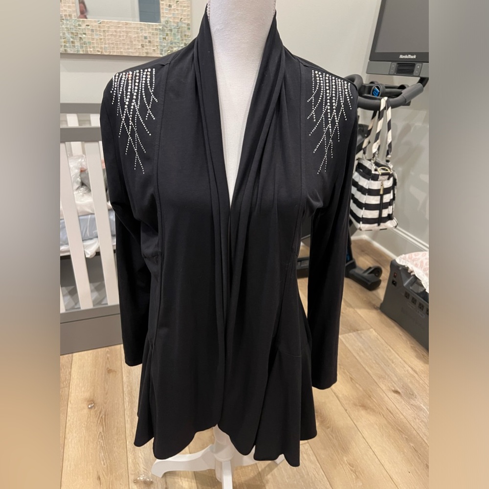 Christine Alexander Black cardigan crystal embellished Size M